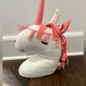 Plush unicorn wall head